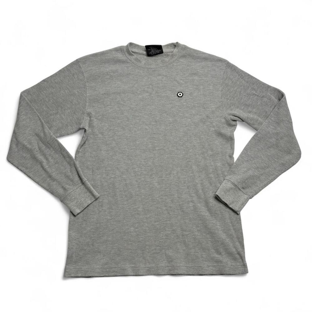 Southpole Grey Waffle Knit Long Sleeve Shirt Mens Medium Thermal